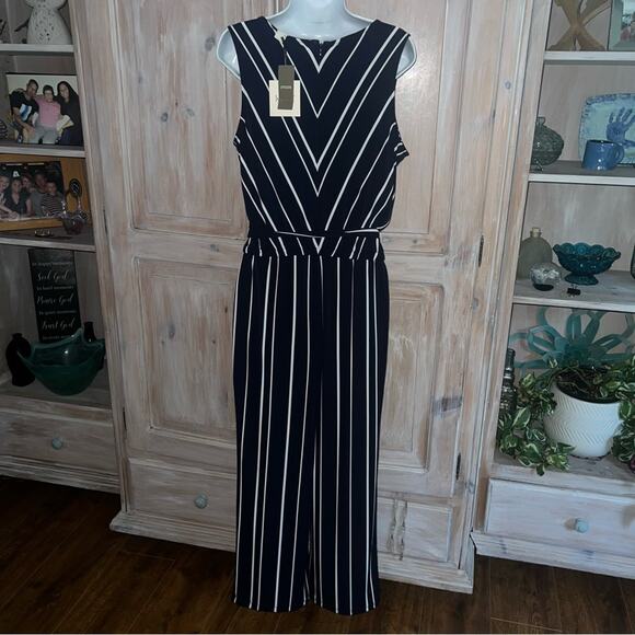 Chico’s Knit Kit Vertical Stripe Pants Jumpsuit NEW Women’s 8 - Picture 3 of 11